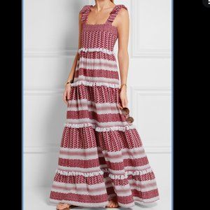 Dodo Bar Or Tiered Tasseled Cotton-gauze Maxi Dress US Medium